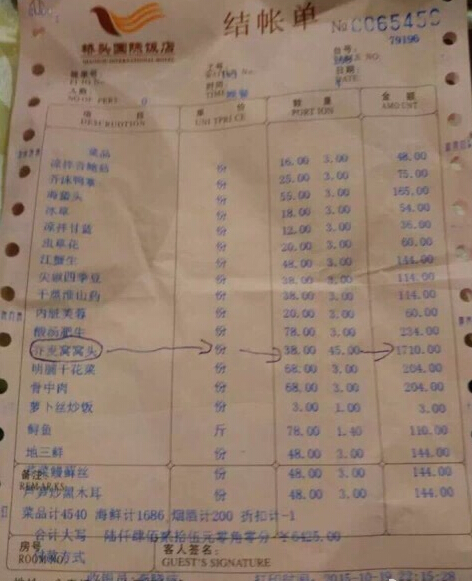 浙江温州现天价窝窝头：三盘1700元